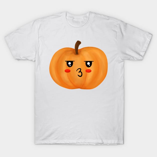 Bored kawaii pumpkin T-Shirt by Random Prints